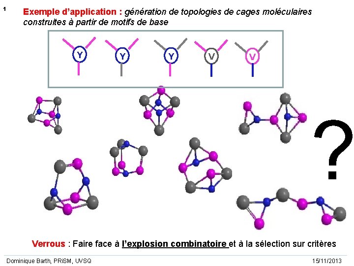 1 Exemple d’application : génération de topologies de cages moléculaires construites à partir de