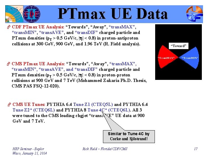 PTmax UE Data Æ CDF PTmax UE Analysis: “Towards”, “Away”, “trans. MAX”, “trans. MIN”,