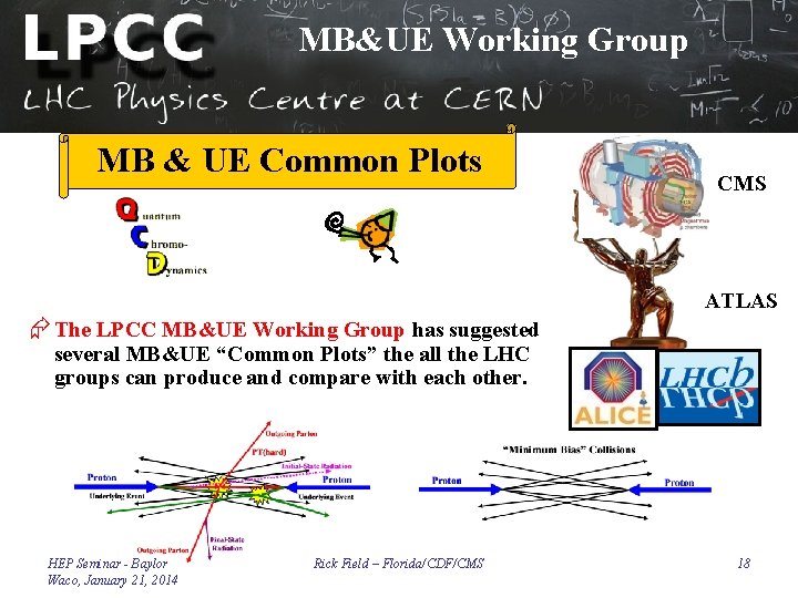MB&UE Working Group MB & UE Common Plots CMS ATLAS ÆThe LPCC MB&UE Working