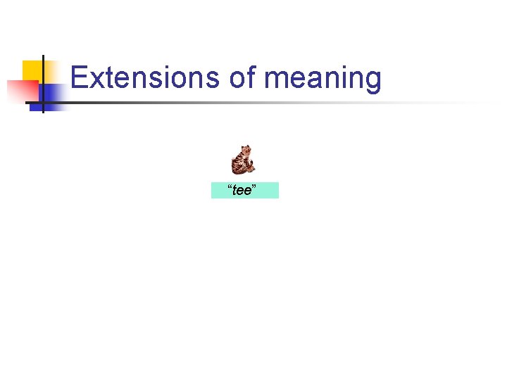 Extensions of meaning “tee” 
