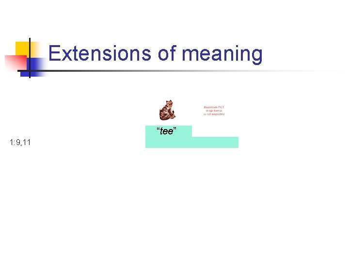 Extensions of meaning “tee” 1: 9, 11 