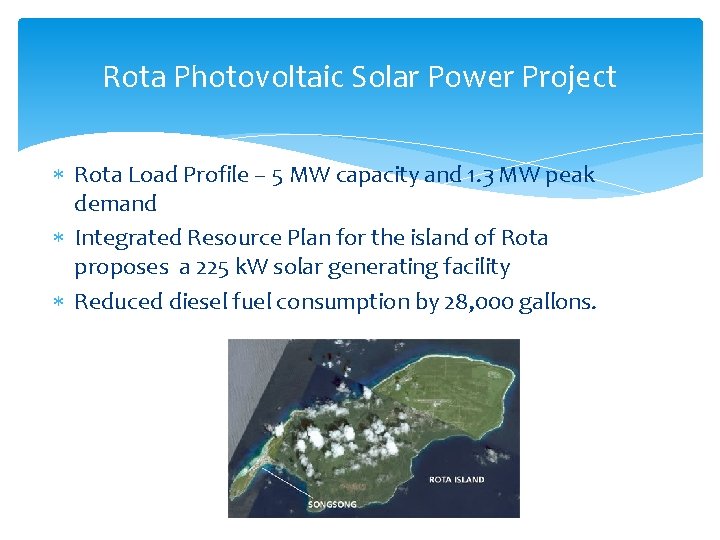 Rota Photovoltaic Solar Power Project Rota Load Profile – 5 MW capacity and 1.
