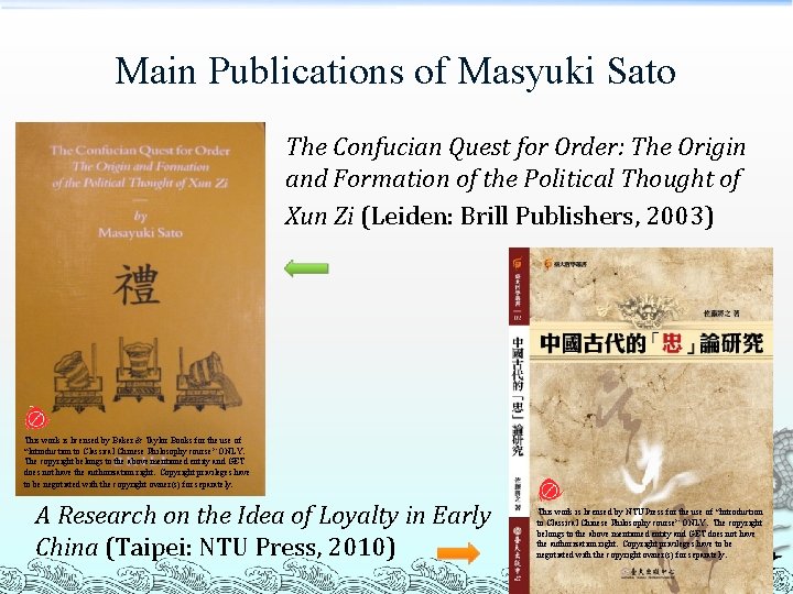 Main Publications of Masyuki Sato The Confucian Quest for Order: The Origin and Formation