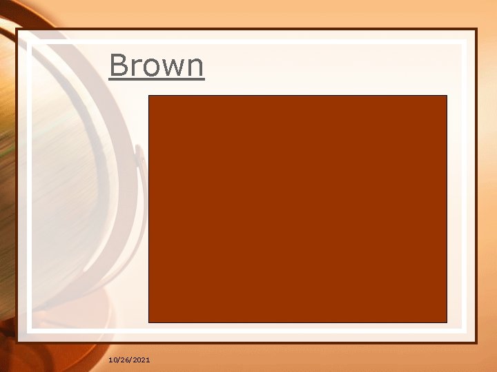 Brown 10/26/2021 