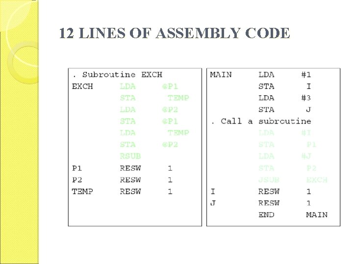 12 LINES OF ASSEMBLY CODE 