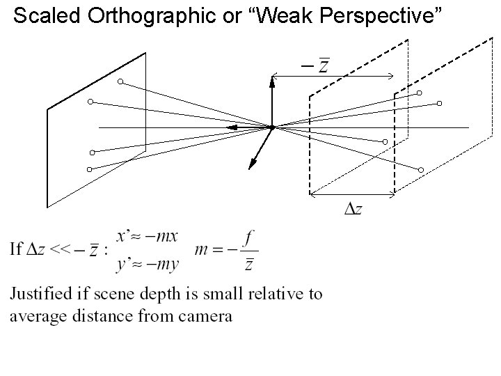 Scaled Orthographic or “Weak Perspective” 