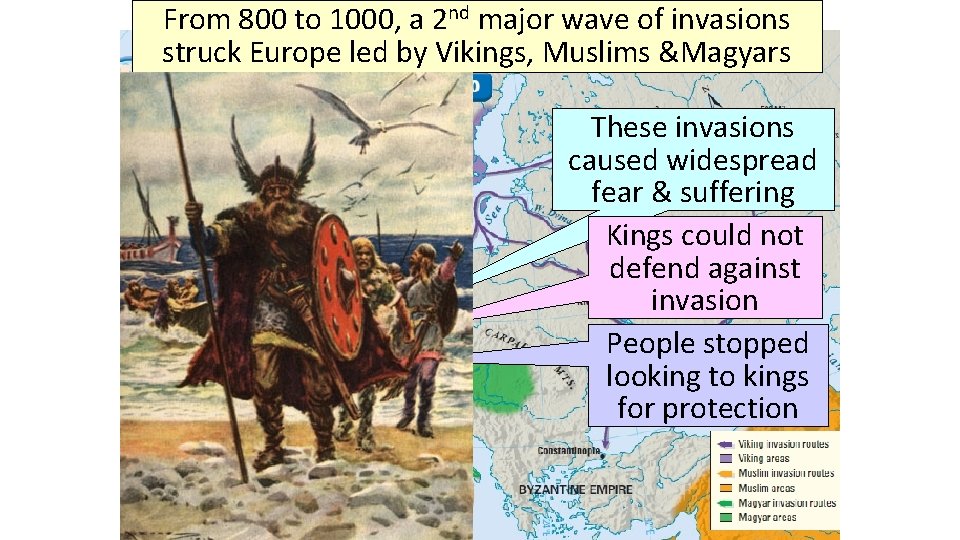 From 800 to 1000, a 2 nd major wave of invasions struck Europe led