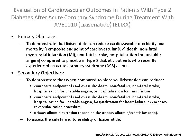 Evaluation of Cardiovascular Outcomes in Patients With Type 2 Diabetes After Acute Coronary Syndrome