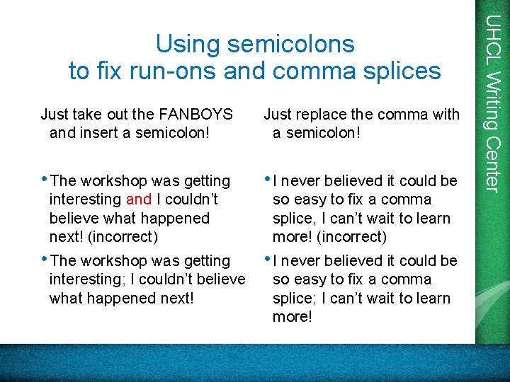 Just take out the FANBOYS and insert a semicolon! Just replace the comma with