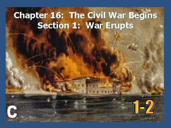 Chapter 16: The Civil War Begins Section 1: War Erupts 