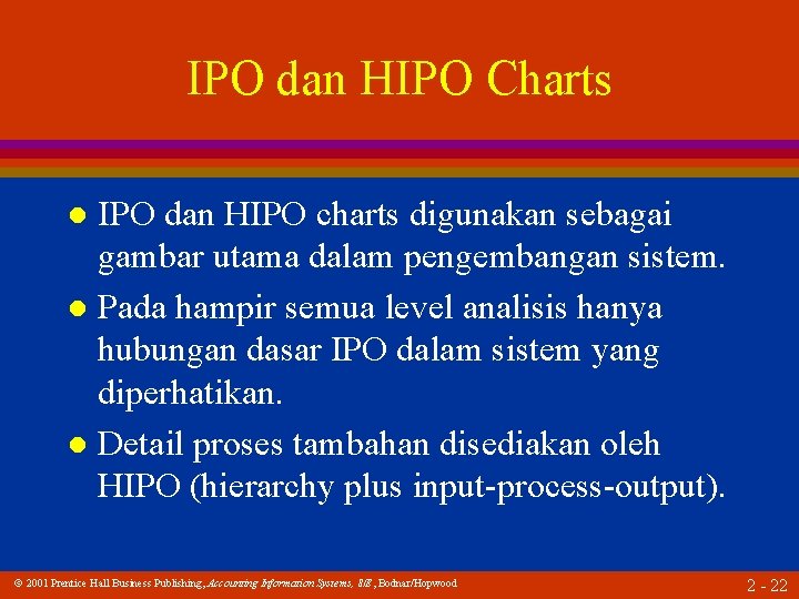 IPO dan HIPO Charts IPO dan HIPO charts digunakan sebagai gambar utama dalam pengembangan