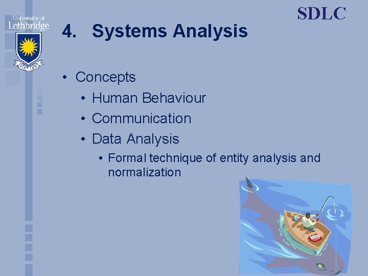 4. Systems Analysis SDLC • Concepts • Human Behaviour • Communication • Data Analysis