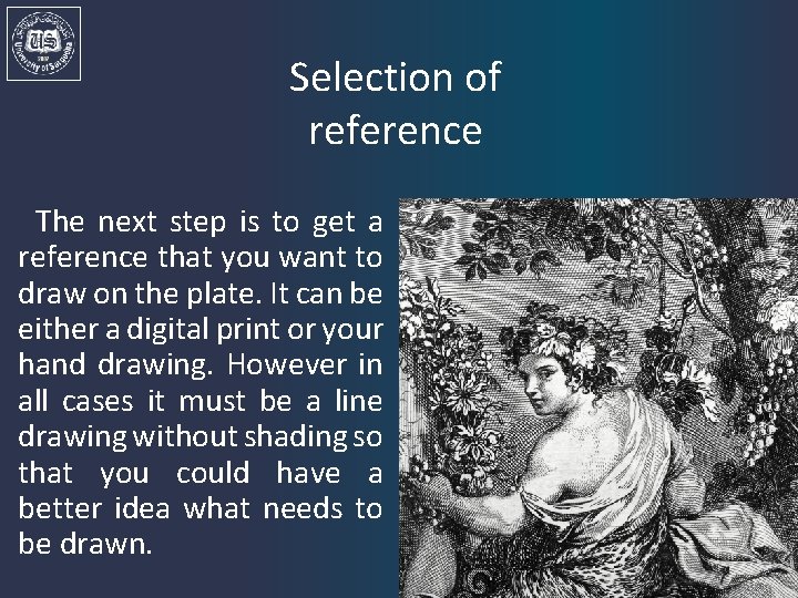 Selection of reference The next step is to get a reference that you want