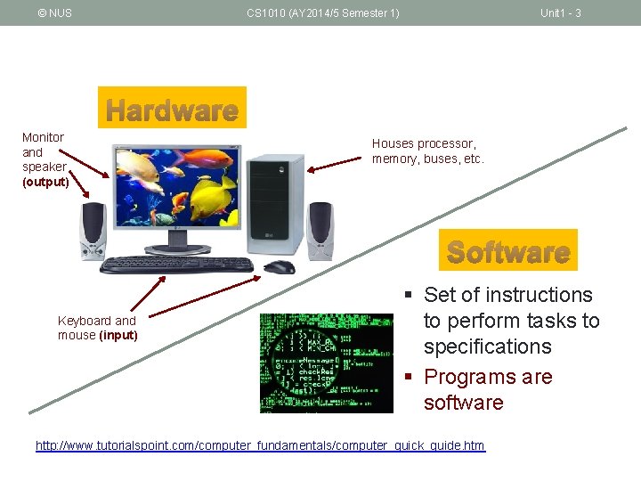 © NUS CS 1010 (AY 2014/5 Semester 1) Unit 1 - 3 Hardware Monitor