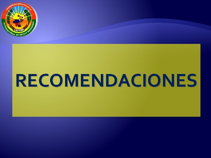 RECOMENDACIONES 