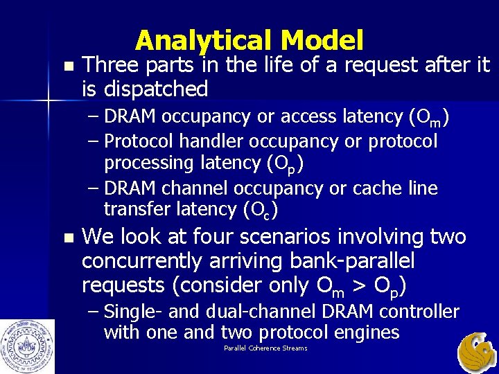 Analytical Model n Three parts in the life of a request after it is Analytical Model n Three parts in the life of a request after it is