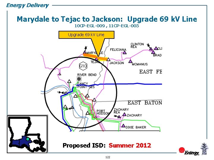 Energy Delivery Marydale to Tejac to Jackson: Upgrade 69 k. V Line 10 CP-EGL-009