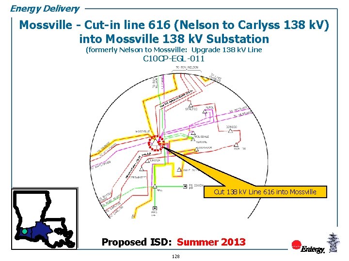 Energy Delivery Mossville - Cut-in line 616 (Nelson to Carlyss 138 k. V) into
