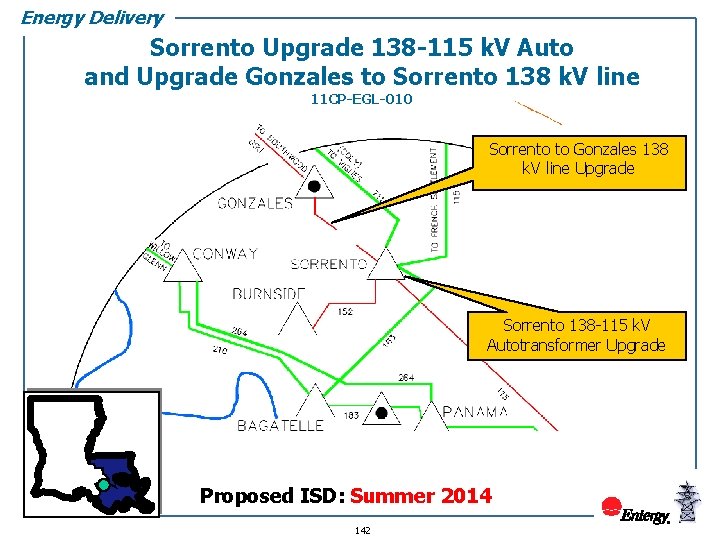 Energy Delivery Sorrento Upgrade 138 -115 k. V Auto and Upgrade Gonzales to Sorrento