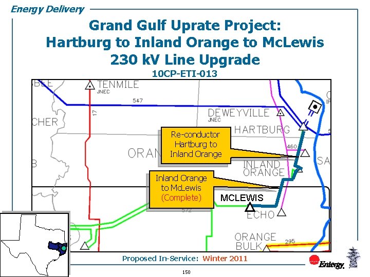 Energy Delivery Grand Gulf Uprate Project: Hartburg to Inland Orange to Mc. Lewis 230