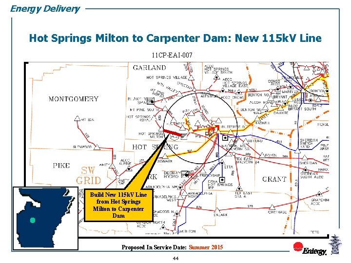 Energy Delivery Hot Springs Milton to Carpenter Dam: New 115 k. V Line 11