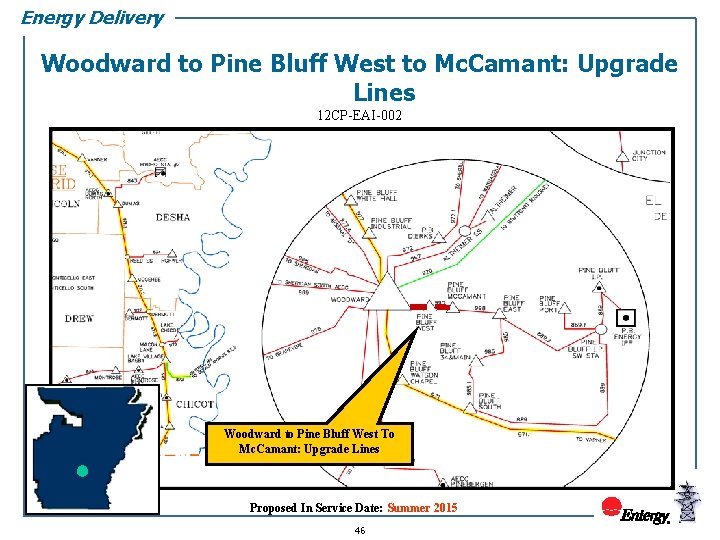 Energy Delivery Woodward to Pine Bluff West to Mc. Camant: Upgrade Lines 12 CP-EAI-002