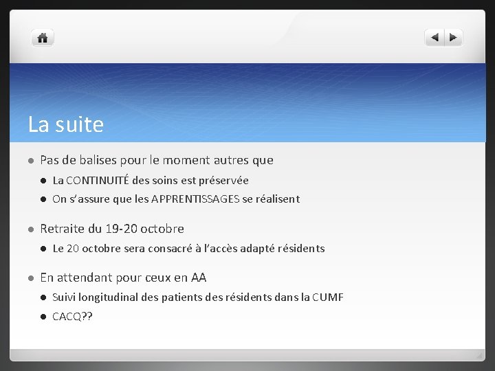 La suite l l Pas de balises pour le moment autres que l La