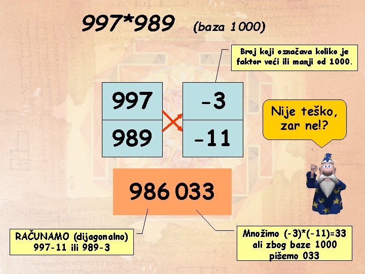 997*989 (baza 1000) Broj koji označava koliko je faktor veći ili manji od 1000.