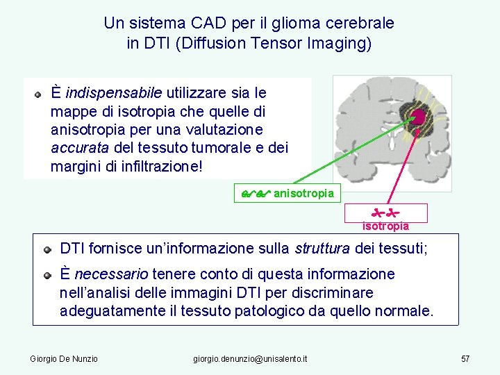 Un sistema CAD per il glioma cerebrale in DTI (Diffusion Tensor Imaging) È indispensabile