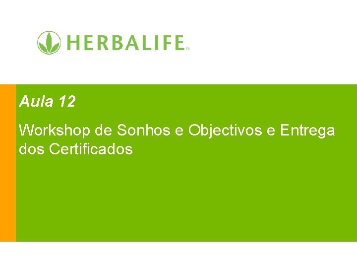 Aula 12 Workshop de Sonhos e Objectivos e Entrega dos Certificados 