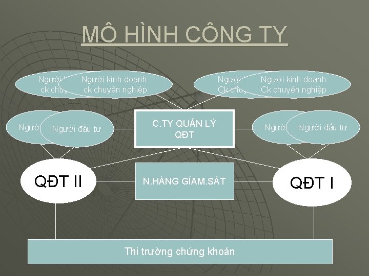 MÔ HÌNH CÔNG TY Người kinh doanh ck chuyên nghiệp Người kinh doanh Ck