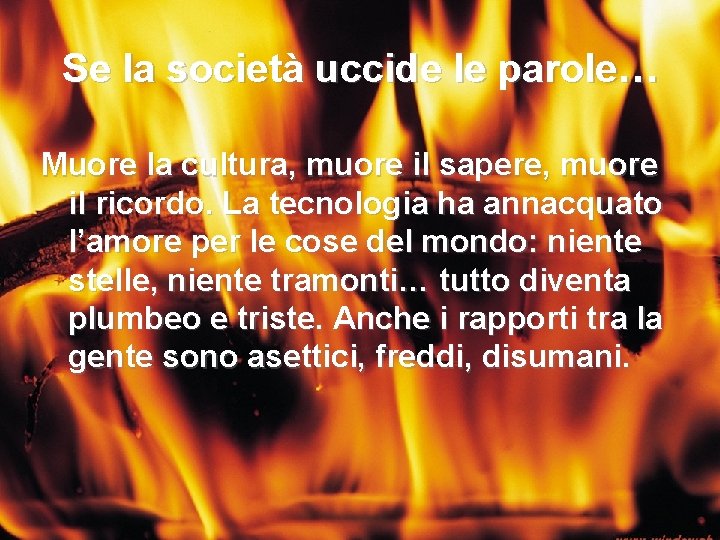 Se la società uccide le parole… Muore la cultura, muore il sapere, muore il
