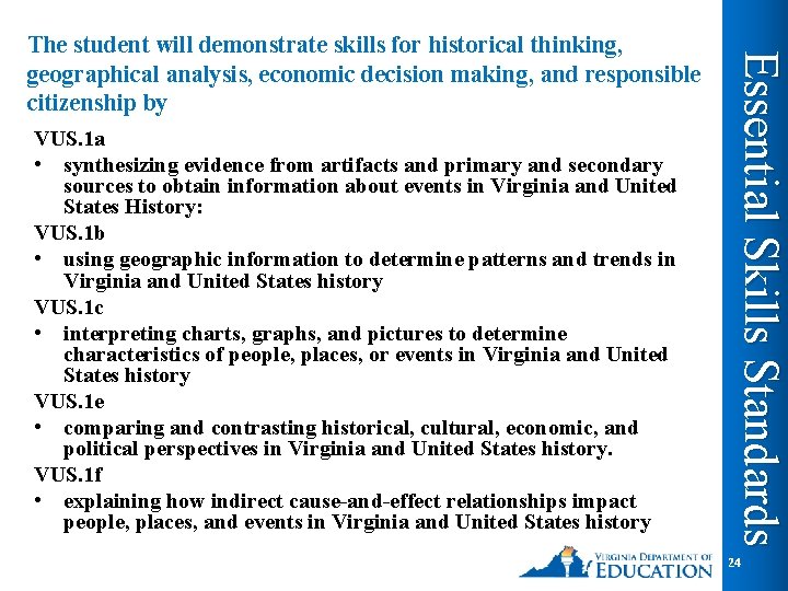 VUS. 1 a • synthesizing evidence from artifacts and primary and secondary sources to