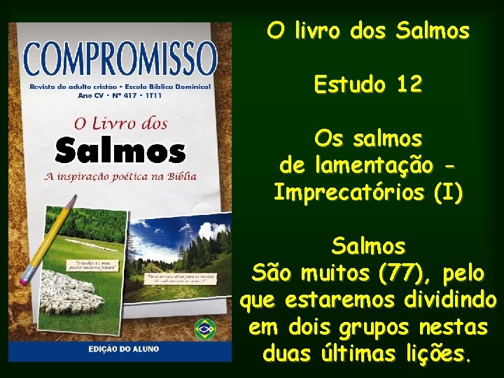 O livro dos Salmos Estudo 12 Os salmos de lamentação Imprecatórios (I) Salmos São