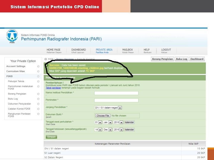 Sistem Informasi Portofolio CPD Online 