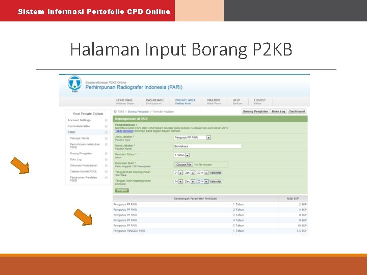 Sistem Informasi Portofolio CPD Online Halaman Input Borang P 2 KB 