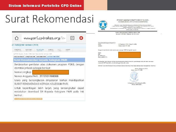 Sistem Informasi Portofolio CPD Online Surat Rekomendasi 