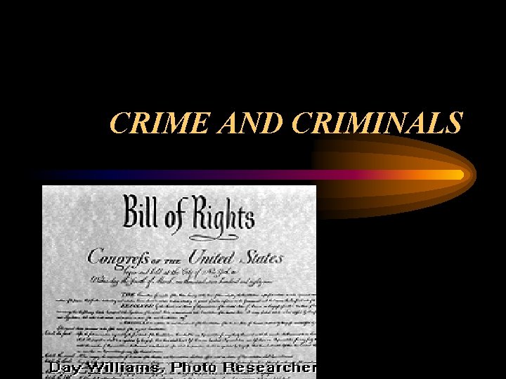 CRIME AND CRIMINALS CRIME AND CRIMINALS