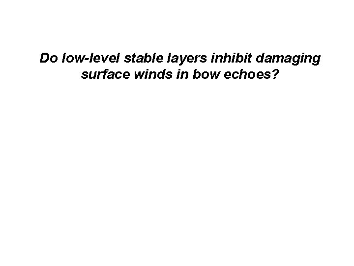Do low-level stable layers inhibit damaging surface winds in bow echoes? 