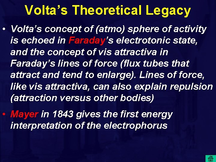 Volta’s Theoretical Legacy • Volta’s concept of (atmo) sphere of activity is echoed in