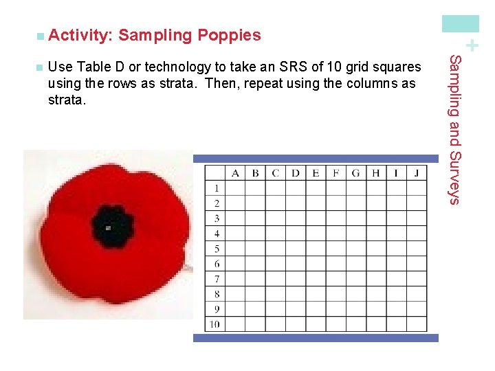 Use Table D or technology to take an SRS of 10 grid squares using