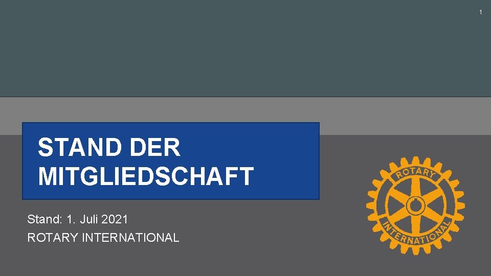 1 STAND DER MITGLIEDSCHAFT Stand: 1. Juli 2021 ROTARY INTERNATIONAL z 