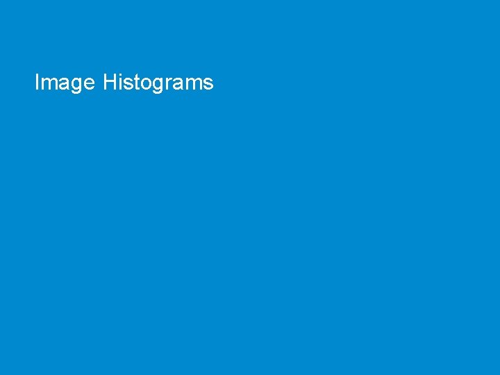 Image Histograms 