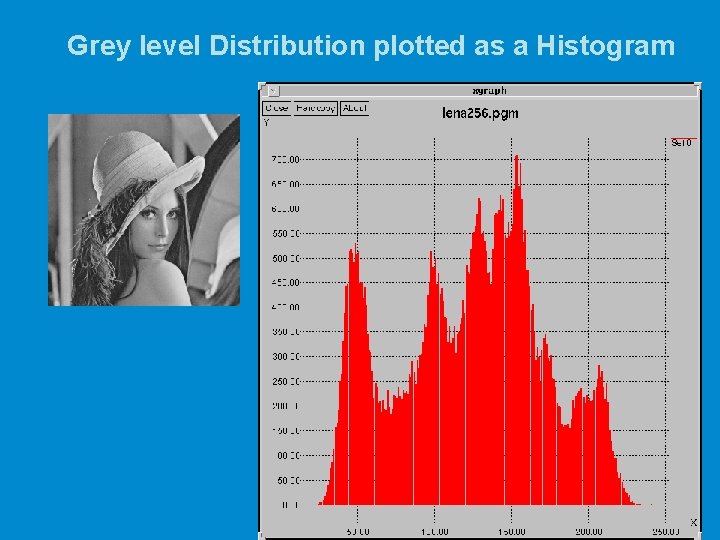 Grey level Distribution plotted as a Histogram 