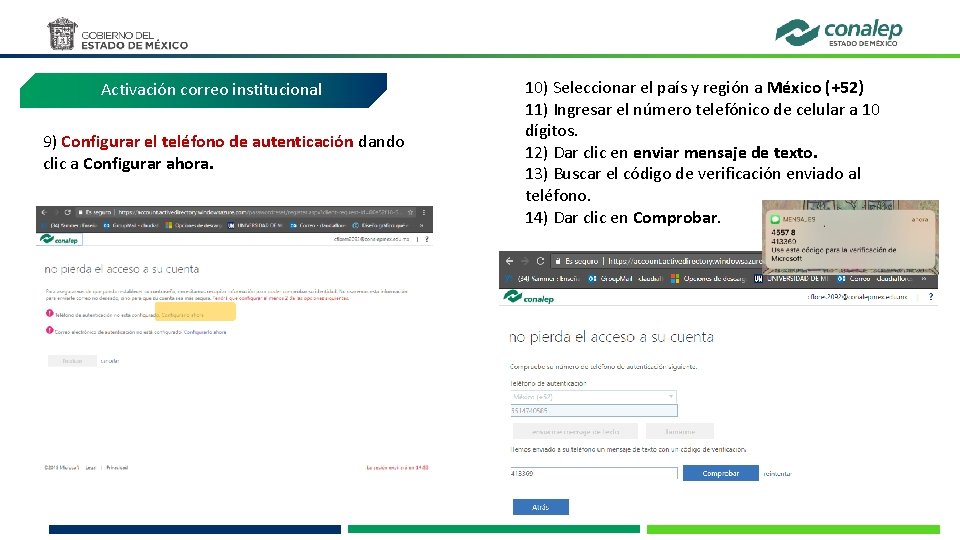 Activación correo institucional 9) Configurar el teléfono de autenticación dando clic a Configurar ahora.