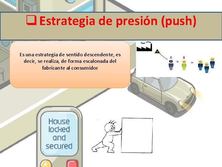 q Estrategia de presión (push) Es una estrategia de sentido descendente, es decir, se