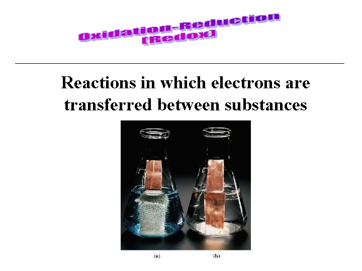 Reactions in which electrons are transferred between substances 