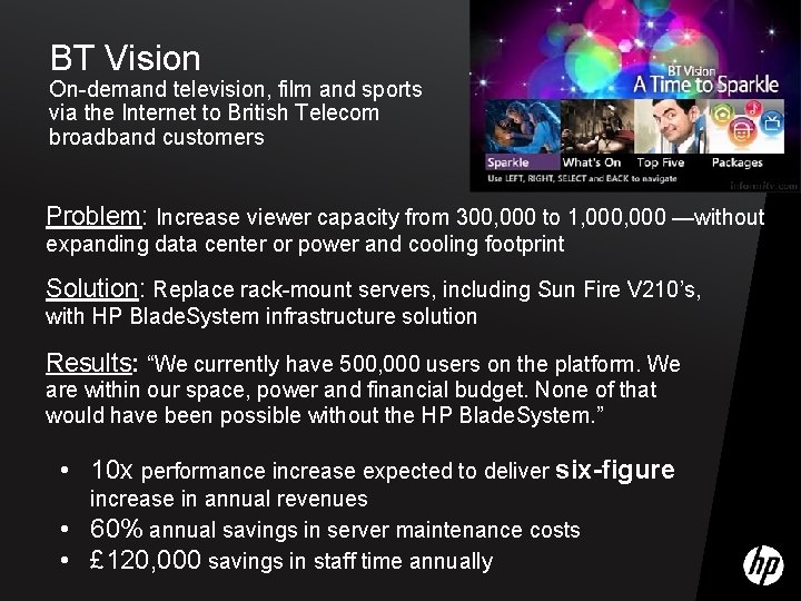 BT Vision On-demand television, film and sports via the Internet to British Telecom broadband