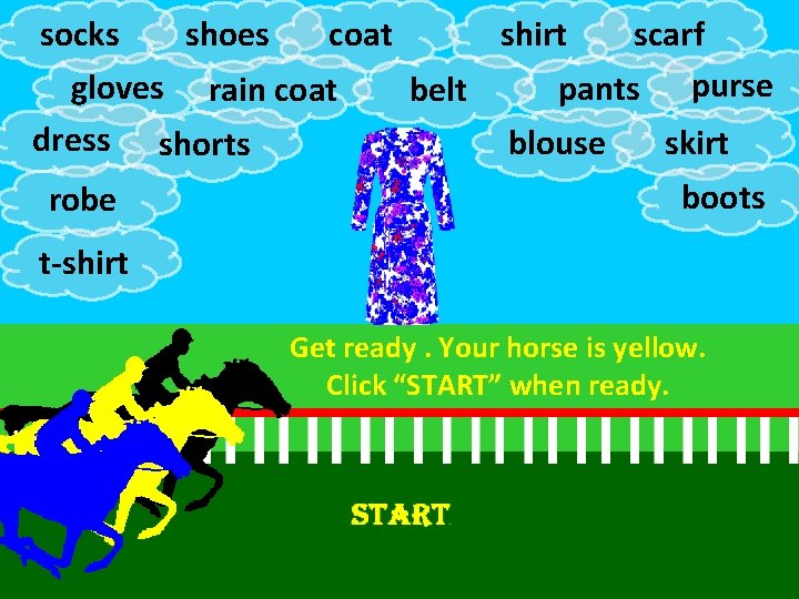 socks shoes coat shirt scarf gloves rain coat pants purse belt dress shorts skirt