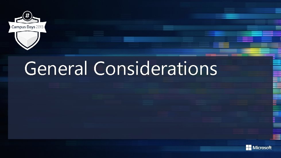 General Considerations 